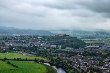Fototapeta premium Aerial shot of Stirling Caste, Scotland