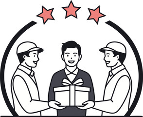 Boss Day Celebration Illustration. Appreciation Design for Boss and Leadership. Office Team Celebrating Boss Day Artwork. Happy Boss Day Greeting Concept Design. Leadership and Appreciation Poster