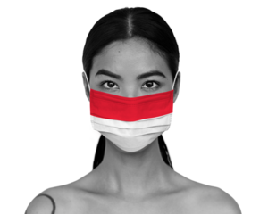 Indonesian woman wearing a face mask during coronavirus pandemic