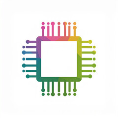 Colorful Geometric Processor Microchip Technology Icon