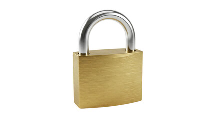 Naklejka premium Secure Gold Padlock Symbol of Safety and Protection on Clear Background
