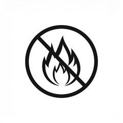 No Fire Prohibition Warning Sign Symbol