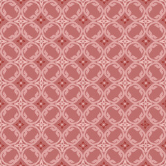 A soft pink seamless ikat pattern with geometric tribal details. This vector design gives a gentle and warm feel, ideal for fabric printing, wallpapers, and stationery.