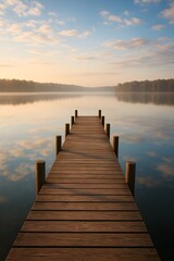 Fototapeta premium Wooden Pier on Lake