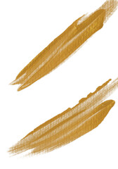 Metallic yellow paint stroke transparent png