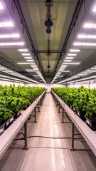 Interior view of cannabis cultivation facility