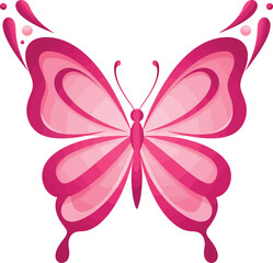 Two beautiful pink butterflies delicate wings open showing intricate patterns and details