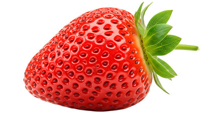 Fresh Red Strawberry Isolated on White Background - Healthy Fruit and Food Ingredient