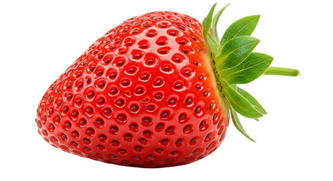 Fresh Red Strawberry Isolated on White Background - Healthy Fruit and Food Ingredient