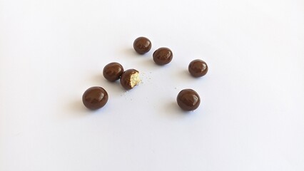 isolated sweet chocolate candies in white background