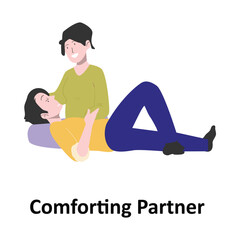 Comforting Partner Vector Illustration Which can easily edit or modify