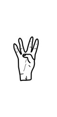 Obraz premium hand sign 4 number icon