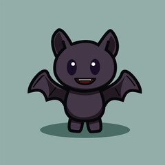 Cute Chibi Bat Character Illustration