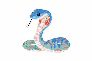Fototapeta premium Colorful abstract snake with vibrant patterns and textures