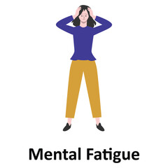 Mental Fatigue Vector Illustration Which can easily edit or modify
