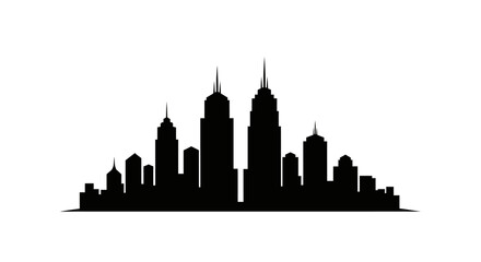 Naklejka premium Iconic Cityscape Silhouette Representing Urban Development and Architectural Marvels