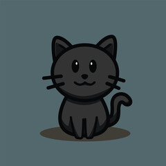black cat cartoon illustration