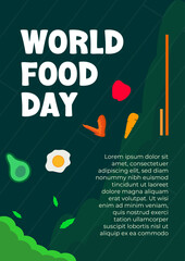 world food day. Poster design with organic food illustration for life health