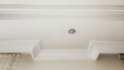 plasterboard on the ceiling and ceiling lighting
