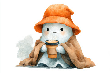 Naklejka premium Cozy Creature with Cocoa