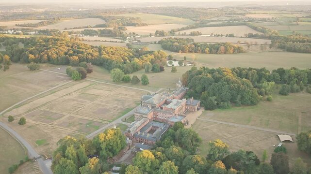 rom a wide drone glide, Wentworth Woodhouse stretches across South Yorkshire&rsquo;s countryside with its historic wings, tree-lined paths, and open fields bathed in soft seasonal light.