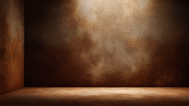 interior wall, brown sugar dark chocolate hade, antique old grunge concrete texture, living room background, grainy sand surface wallpaper Stock Illustration
