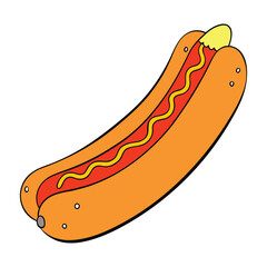 A juicy hot dog nestled in a soft bun, topped with mustard and ketchup, steaming with fresh flavor and ready to bite—classic comfort food in every savory mouthful.
