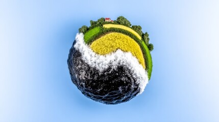 Saving the earth a gigapixel artwork of our future globe blending fertile lands and water nature vibrant environment artistic viewpoint
