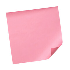 Fototapeta premium Pink sticky note isolated on transparent background
