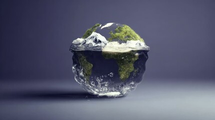 Earth's future a symbolic painting of our globe environment and call to save nature