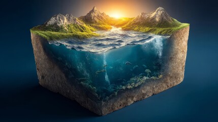 Action to save planet earth globe's lush future environment nature concept art inspiring viewpoint