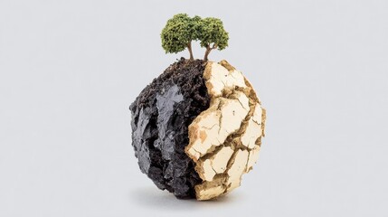 Saving the earth a vision of our future half paradise half despair environmental art global awareness
