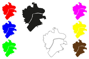 San Juan Bautista city (United Mexican States, Mexico, Oaxaca State) map vector illustration, scribble sketch San Juan Bautista Tuxtepec map