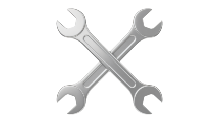 Professional crossed wrenches symbol for repair, maintenance, or service - ideal for logos, branding, and technical concepts