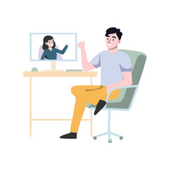 Video Call Vector Illustration Which can easily edit or modify