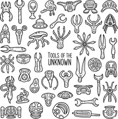 Tools of the Unknown: Hand-Drawn Alien Technology Set