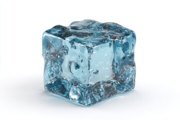 Obraz premium A close-up image of a transparent ice cube with textured surface