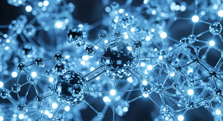 Molecular Structure of Blue Nanotechnology Particles in 3D Space