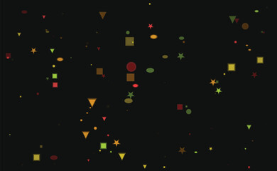 Abstract Shapes Floating in Space Fun Playful Background Illustration Art