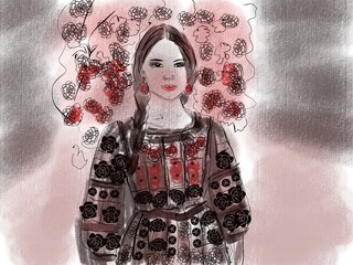 Charming woman in traditional cloth