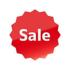 光沢のあるアイコン_Sale_M＋1c font_浅めのギザギザ型_RED