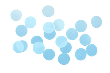 Fototapeta premium Blue bokeh effect overlay creating abstract circle light reflections on transparent background