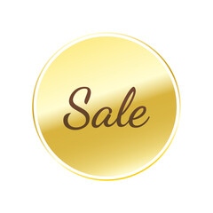 光沢のあるアイコン_Sale_Dancing Script font_線囲み丸型_GOLD