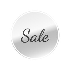 光沢のあるアイコン_Sale_Dancing Script font_線囲み丸型_SILVER