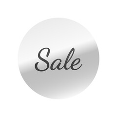 光沢のあるアイコン_Sale_Dancing Script font_丸型_SILVER