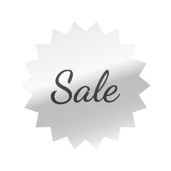 光沢のあるアイコン_Sale_Dancing Script font_ギザギザ型_SILVER