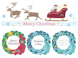 クリスマスのイラスト、フレーム素材