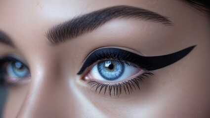 Obraz premium close up of female eye with makeup