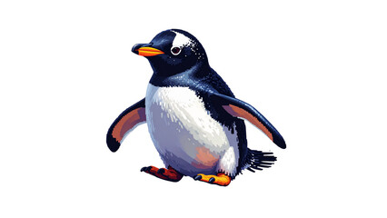 A cute black and white penguin bird for a wildlife