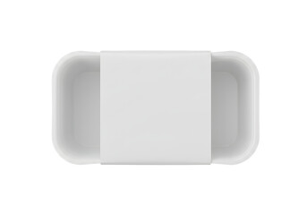 Fototapeta premium White plastic tray for food or small items isolated on transparent background